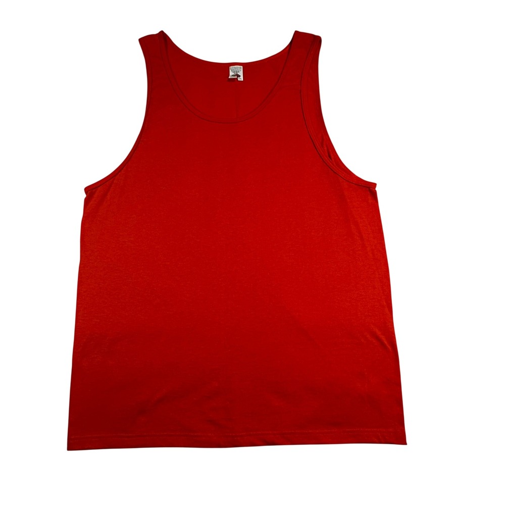 Vintage Fruit of the‎ Loom Mens Large Red Tank Top Sleeveless Cotton Blend Gym